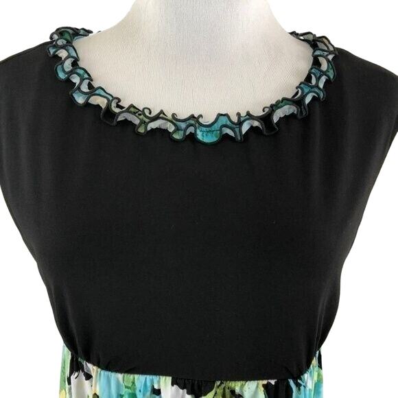 Perceptions Empire Waist Dress Knee Length Boat Neck Cap Sleeves Size 6P - Picture 5 of 8